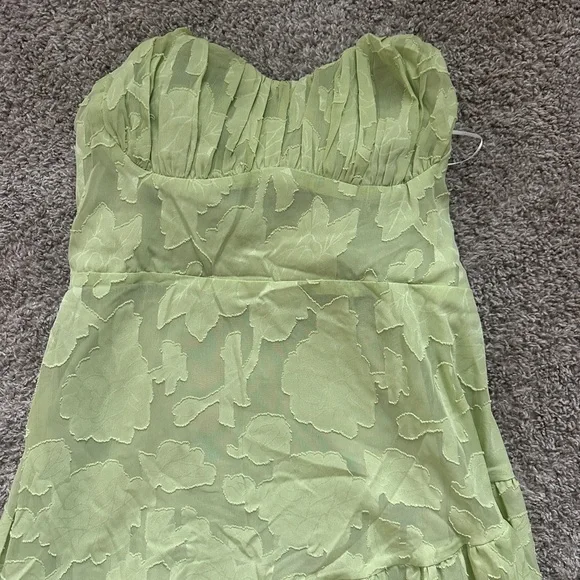 Hello Molly Strapless Maxi Dress Sage Green - Picture 5 of 6